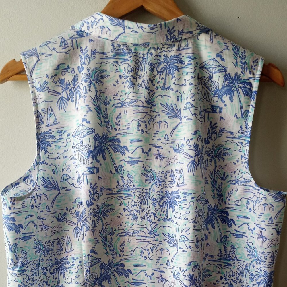 NWOT 'Talbots' Sleeveless Tropical themed Blouse Size XLp 100%Cotton - Picture 7 of 11